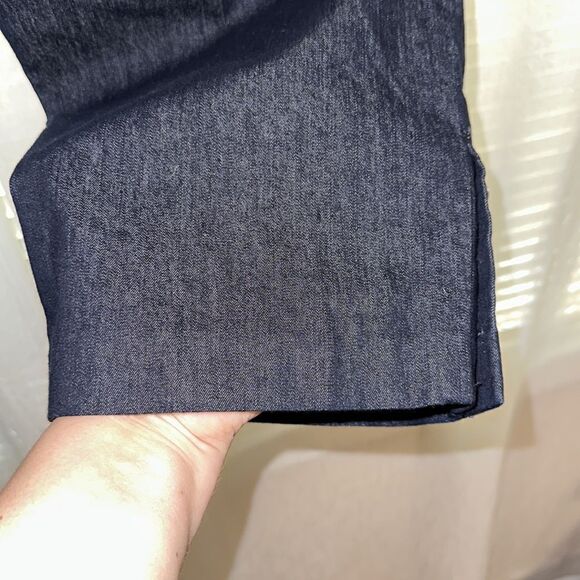 DB 16 Dark Blue Wash Three Button Side Hem Two Button Waist Capri Jeans - Picture 11 of 14